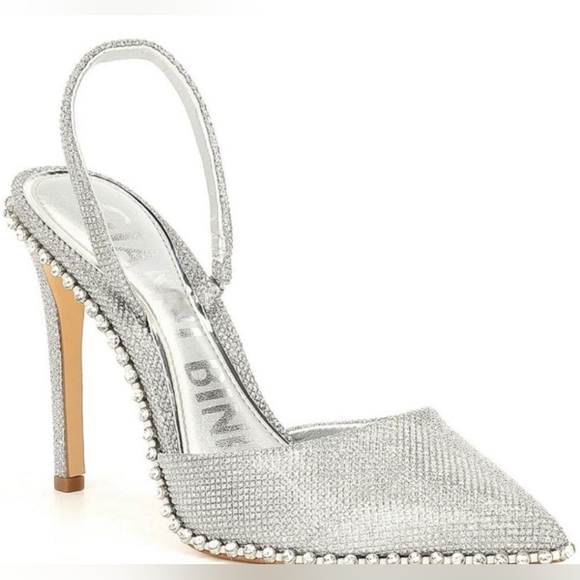 Gianni Bini Silver Rhinestone Embellished Slingback Pumps - Size 7.5 - Picture 17 of 17